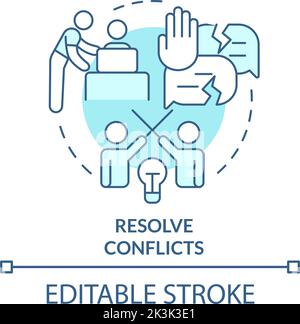 Resolve conflicts turquoise concept icon Stock Vector