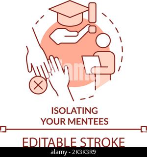 Isolating mentees terracotta concept icon Stock Vector