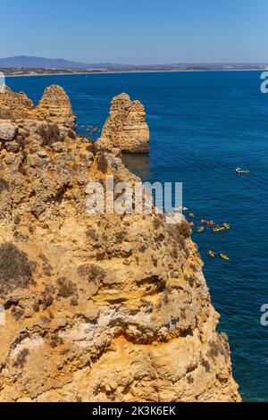 Lagos, Portugal - 25 August 2025: Tourists visiting Ponta da Piedade