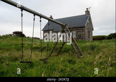 September 2022: Isle of Canna, Inner Hebrides, Scotland The school playground