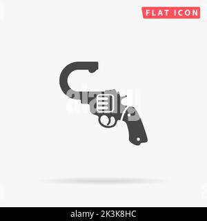 Suicide flat vector icon. Hand drawn style design illustrations. Stock Vector