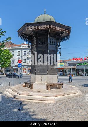 Belgrade, Serbia - July 08, 2021: Turkish Sebilj Drinking Fountain at Skadarlija Street at Hot Summer Day in City. Stock Photo