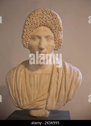 Bust of a woman. Late 1st-early 2nd century D. Insular marble. Barracco Museum of Antique Sculpture Stock Photo
