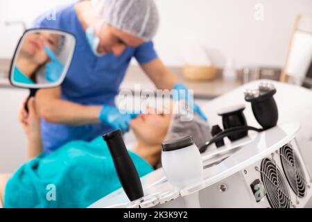 Cosmetology equipment in beauty clinic Stock Photo