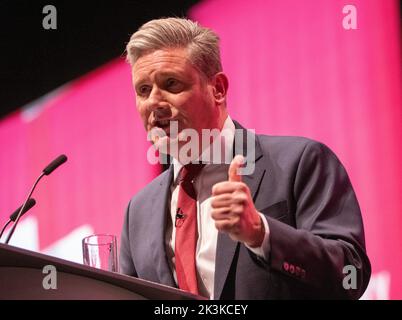 Keir Starmer Leaders speech at Labour Party Liverpool 27 September 2022 .Labour conference in Liverpool. Liverpool Kings Dock. Liverpool UK. Picture: gary Roberts/worldwidefeatures.com Credit: GaryRobertsphotography/Alamy Live News Stock Photo