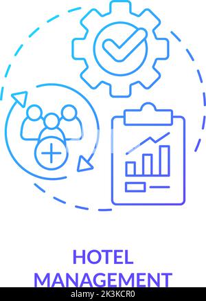 Hotel management blue gradient concept icon Stock Vector