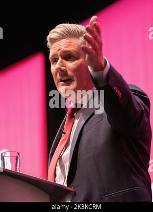 Keir Starmer Leaders speech at Labour Party Liverpool 27 September 2022 .Labour conference in Liverpool. Liverpool Kings Dock. Liverpool UK. Picture: gary Roberts/worldwidefeatures.com Credit: GaryRobertsphotography/Alamy Live News Stock Photo