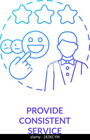 Provide consistent service blue gradient concept icon Stock Vector