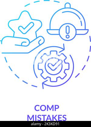 Comp mistakes blue gradient concept icon Stock Vector