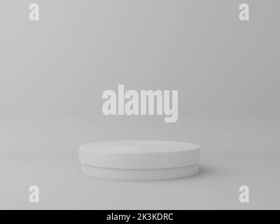 3D Rendering Abstract background with realistic basic geometry cylinder pedestal podium. Minimal scene for product display presentation and exhibition Stock Photo