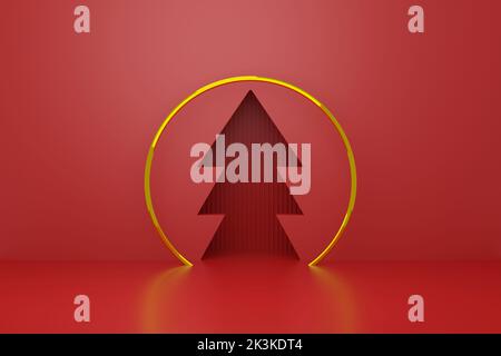 3D Rendering Abstract background with realistic basic geometry cylinder pedestal podium. Minimal scene for product display presentation and exhibition Stock Photo