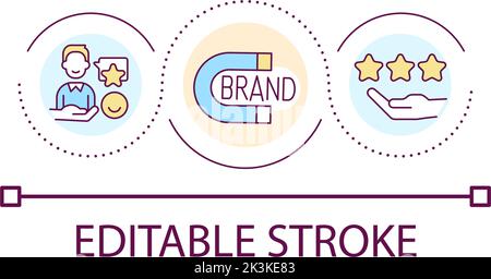 Positive brand reputation loop concept icon Stock Vector