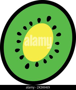 kiwi in section vector simple icon Stock Vector