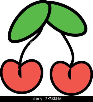 Simple cherry icon. Vector illustration Stock Vector