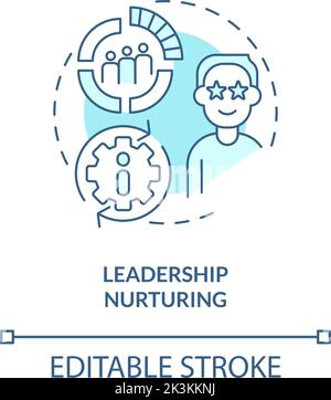 Leadership nurturing turquoise concept icon Stock Vector