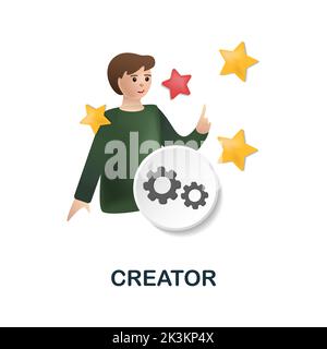 Creator icon from crowdfunding collection. Simple line Creator icon for ...
