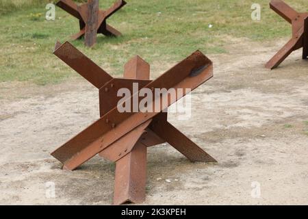 iron beams called Horses of Friesland to block the invasion of enemies during the war Stock Photo