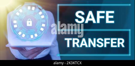 Text showing inspiration Safe Transfer. Internet Concept Wire Transfers electronically Not paper based Transaction Stock Photo
