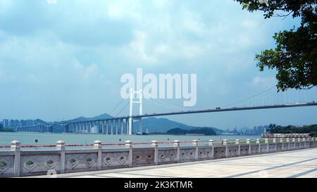 A beautiful shot of the Humen Pearl River Bridge at Dongguan City in Guangdong, China Stock Photo