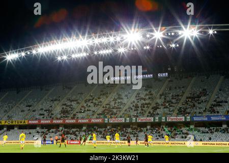 CLUC, ROMANIA - SEPTEMBER 27: General interior overview during the International Friendly match between Romania U23 and Netherlands U23 at Cluj Arena on September 27, 2022 in Cluc, Romania (Photo by Nikola Krstic/BSR Agency) Stock Photo