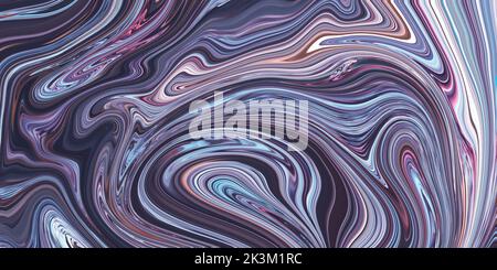Moving colorful violet lines of abstract background. Liquid marble texture design, marbling surface, abstract futuristic pattern. Purple paint backgro Stock Photo