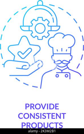 Provide consistent products blue gradient concept icon Stock Vector
