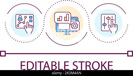 Information review and analysis loop concept icon Stock Vector