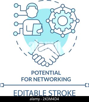 Potential for networking turquoise concept icon Stock Vector