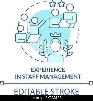 Experience in staff management turquoise concept icon Stock Vector