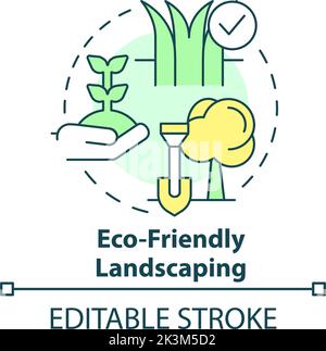 Eco friendly landscaping concept icon Stock Vector