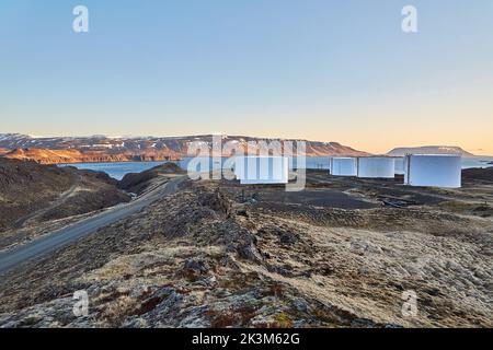 Oil Port Silos storage ficility Stock Photo