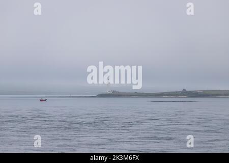 View of  Hoy High Lighthouse from the NorthLink Ferries ,  isle of Graemsay  Orkney, Scotland, UK Stock Photo