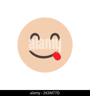 Tasty, deliciuos, yum. funny yellow emoticon. realistic emoticon. Isolated 3D. Vector Emoticon. for web interface Stock Vector