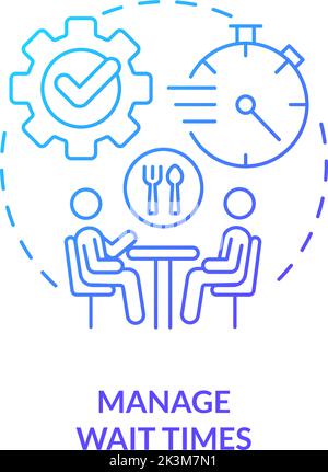 Manage wait times blue gradient concept icon Stock Vector