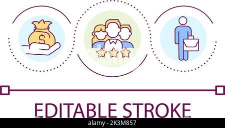 Employee engagement loop concept icon Stock Vector
