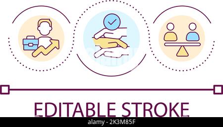 Work diversity loop concept icon Stock Vector