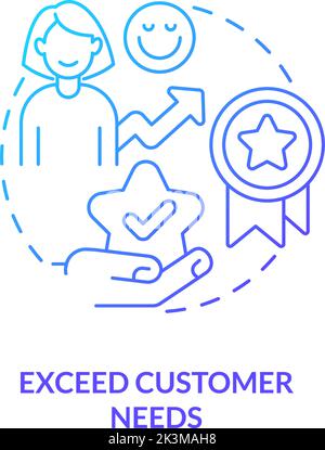 Exceed customer needs concept icon Stock Vector Image & Art - Alamy