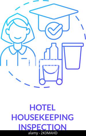 Hotel housekeeping inspection blue gradient concept icon Stock Vector