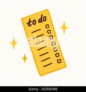 To do list sticker for a social media, making a blog or vlog vector flat illustration. Set of cartoon icons for making internet content Stock Vector