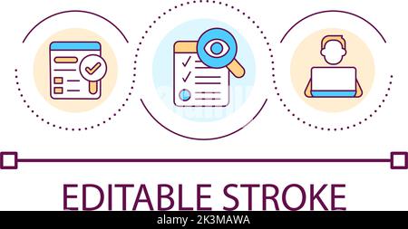 Data search and analysis loop concept icon Stock Vector