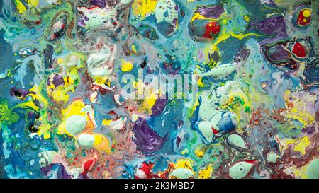 Texture created with paint of vibrant and diverse colors that create an ideal chromatic mix for textures and backgrounds and applications in graphic d Stock Photo