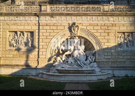 Fountain of the Nymph and the Seahorse on the Pincio Staircase at the entrance to Montagnola Park Bologna Italy Stock Photo
