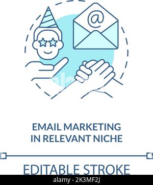 Email marketing in relevant niche turquoise concept icon Stock Vector