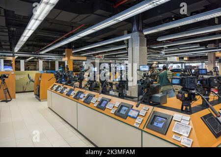 Beautiful interior view of BH Photo Video store. Usa, New York. Stock Photo