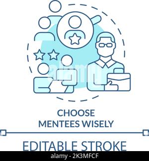 Choose mentees wisely turquoise concept icon Stock Vector