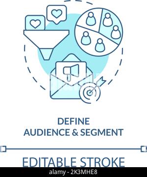 Define audience and segment turquoise concept icon Stock Vector