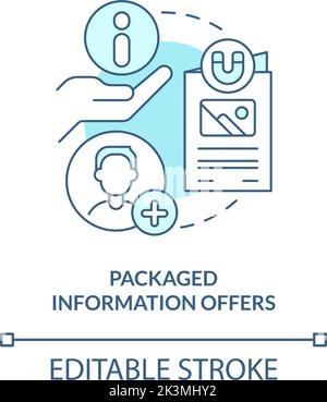 Packaged information offers turquoise concept icon Stock Vector