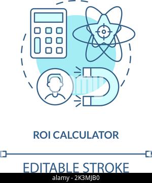 ROI calculator turquoise concept icon Stock Vector