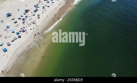 Aerial view of nude beach at Sandy Hook National Recreation Area, New