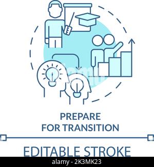 Prepare for transition turquoise concept icon Stock Vector